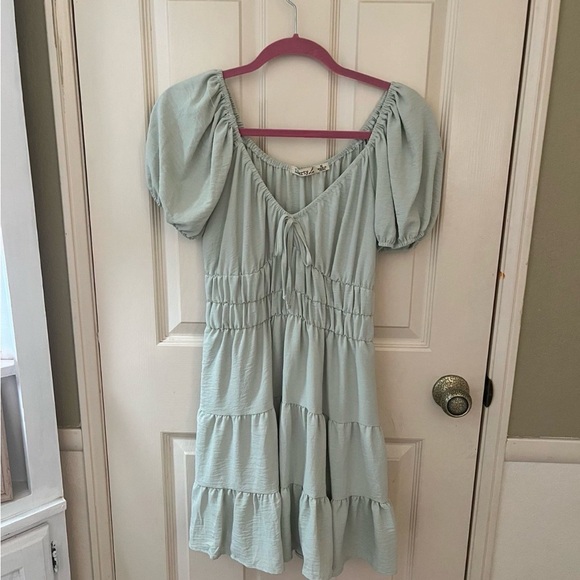Liberty Love Dresses & Skirts - Liberty Love Soft Blue Green Summer Mini Dress Size Medium